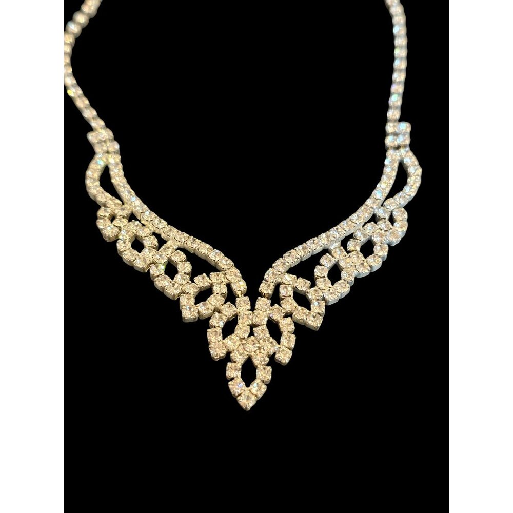 *Homecoming* Rhinestone Curved Necklace